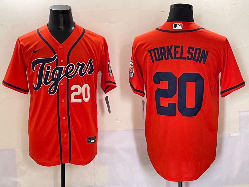 Men 2025 Detroit Tigers #20 Torkelson Orange Game Nike MLB Jersey style 3->detroit tigers->MLB Jersey